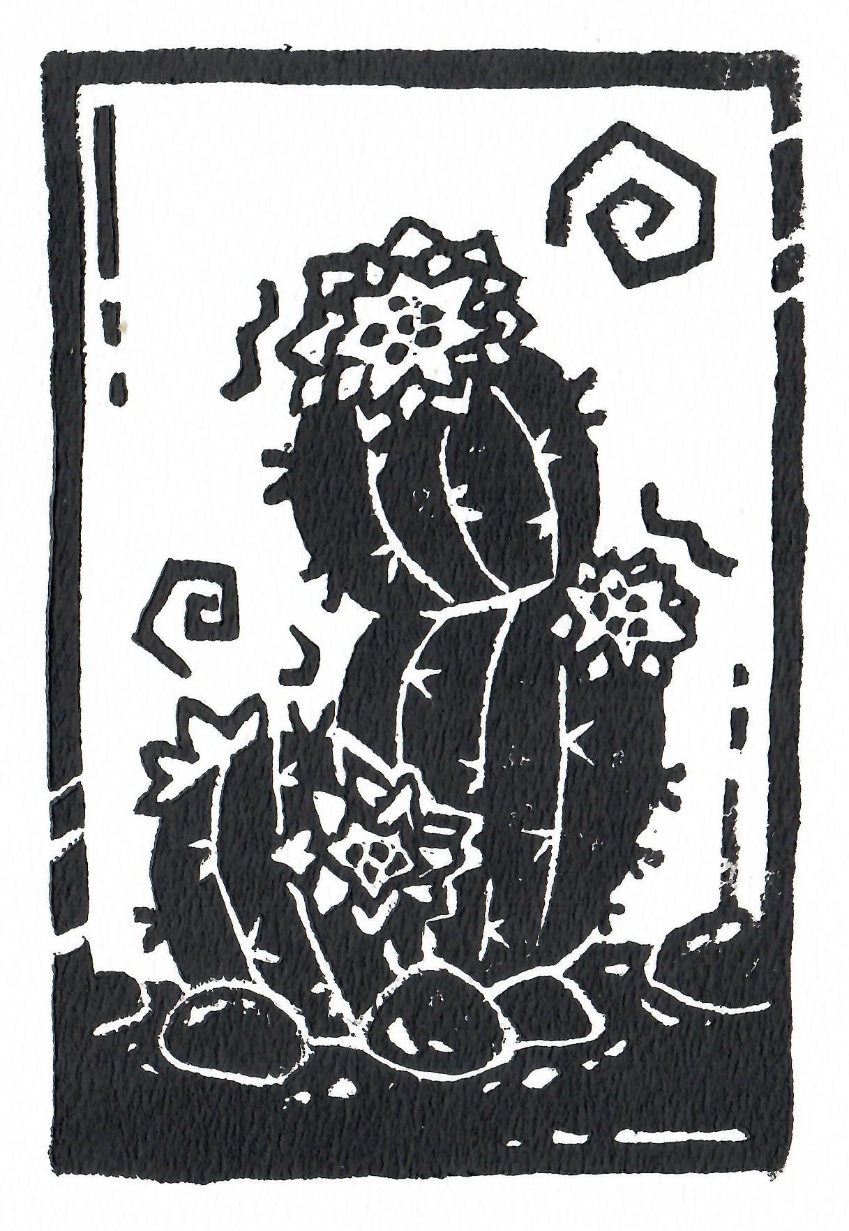 Cactus Block Print