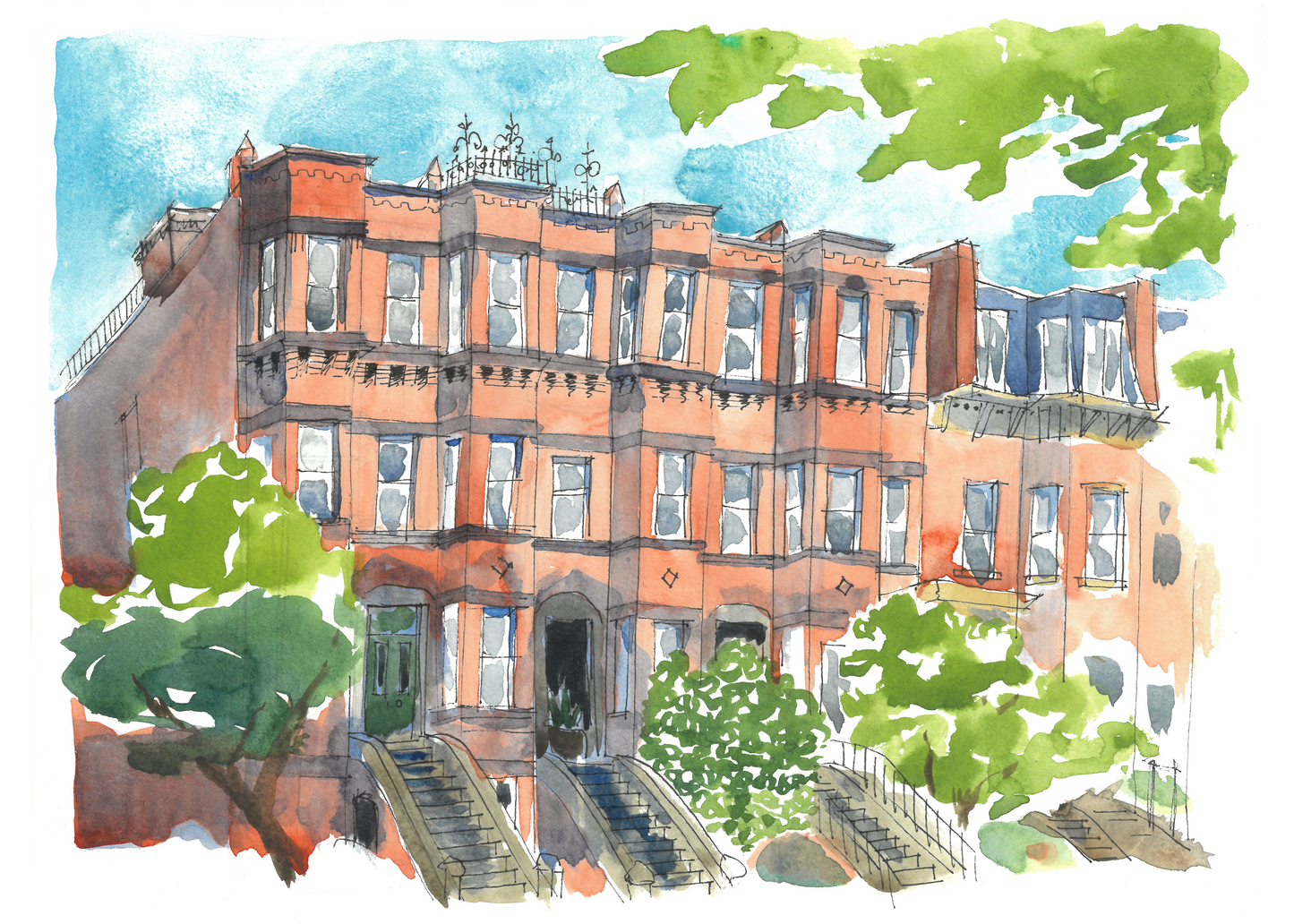 Back Bay Watercolor