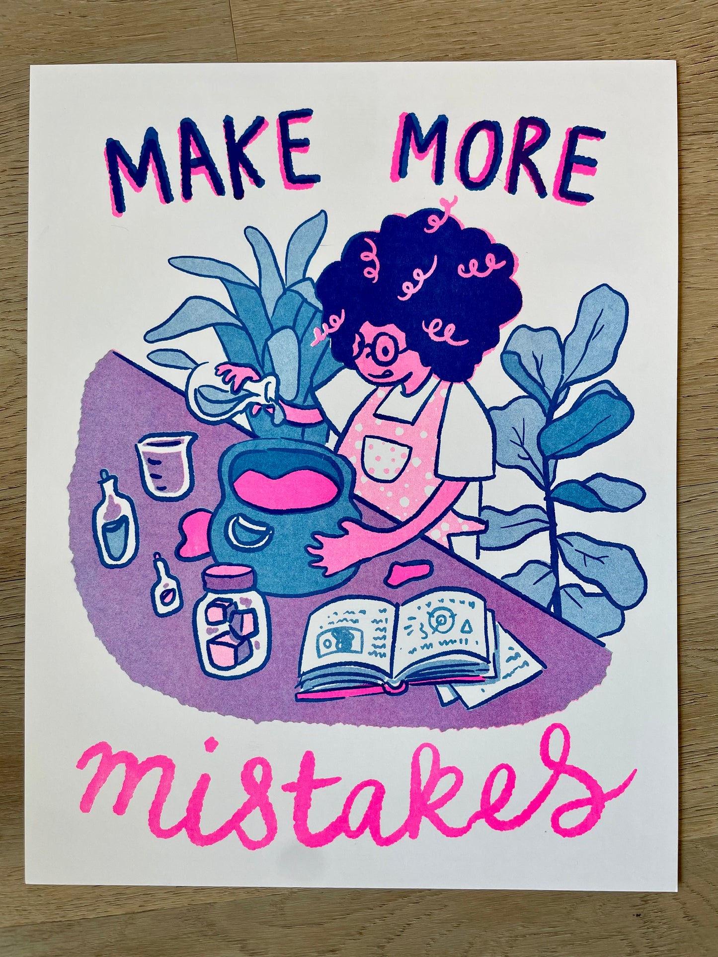 Make More Mistakes Riso Print