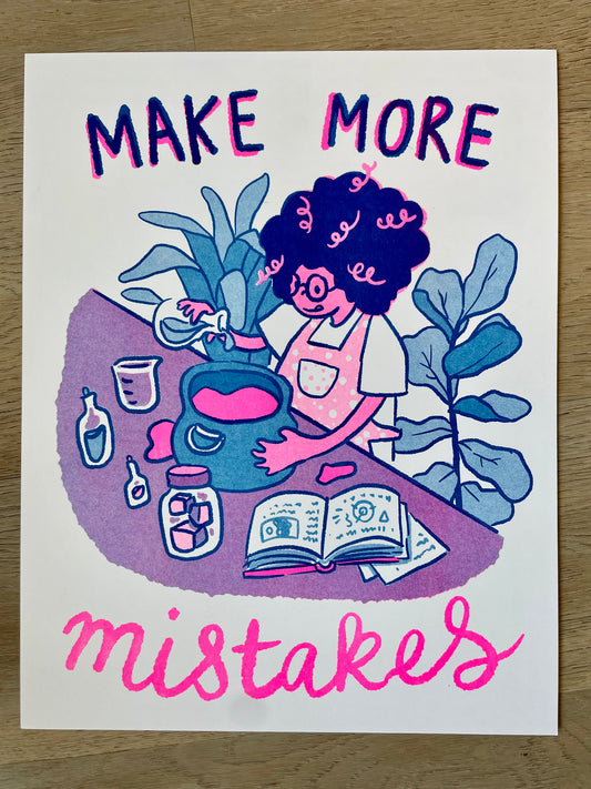 Make More Mistakes Riso Print