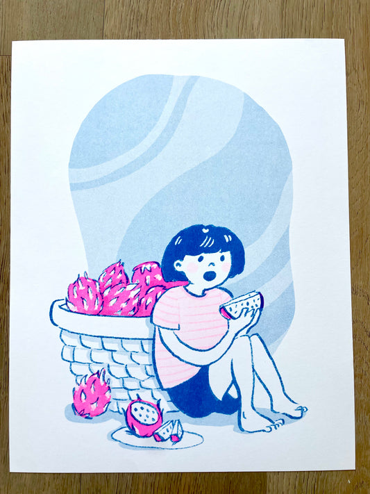 Dragonfruit Snack Riso Print