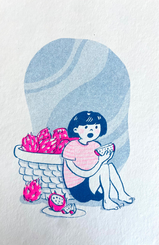 Dragonfruit Snack Riso Print