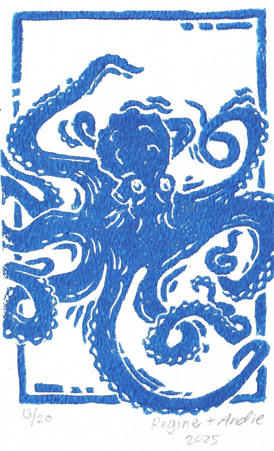 Octopus Block Print